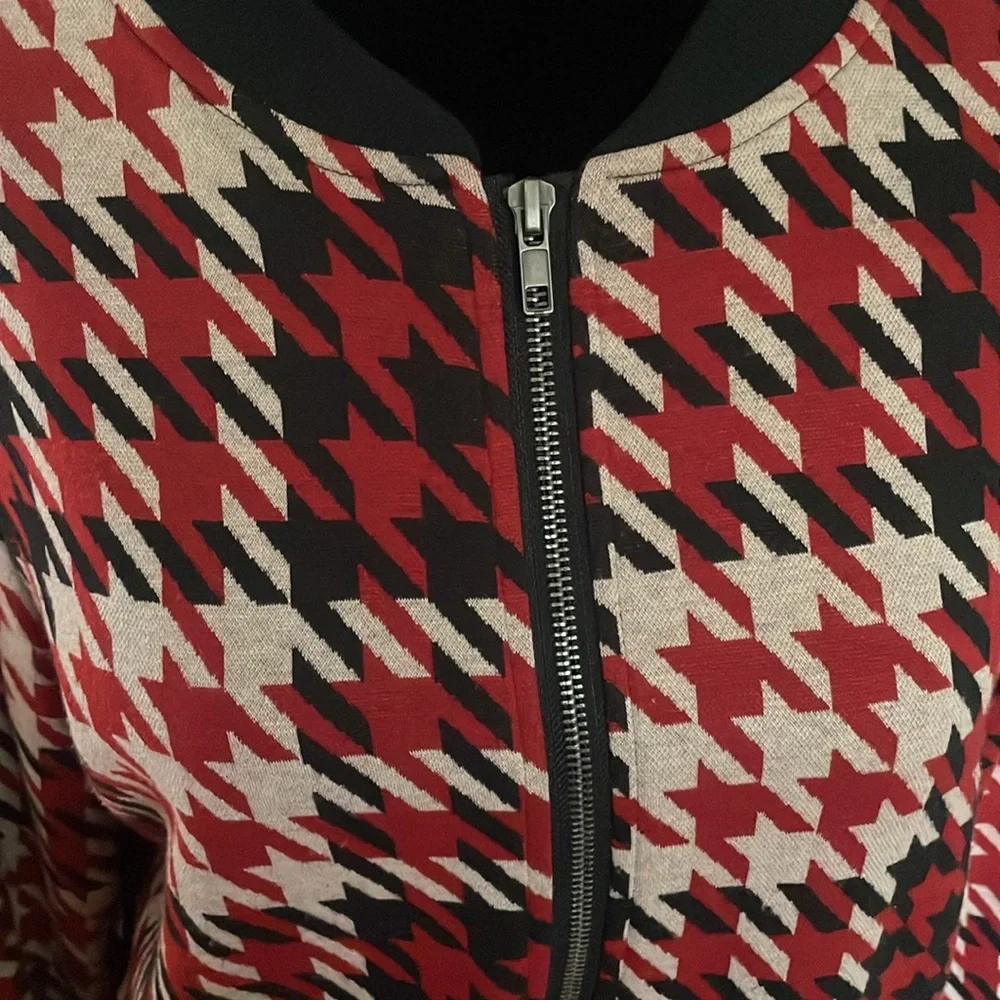 Sanctuary houndstooth zip up sweater - Picture 3 of 6